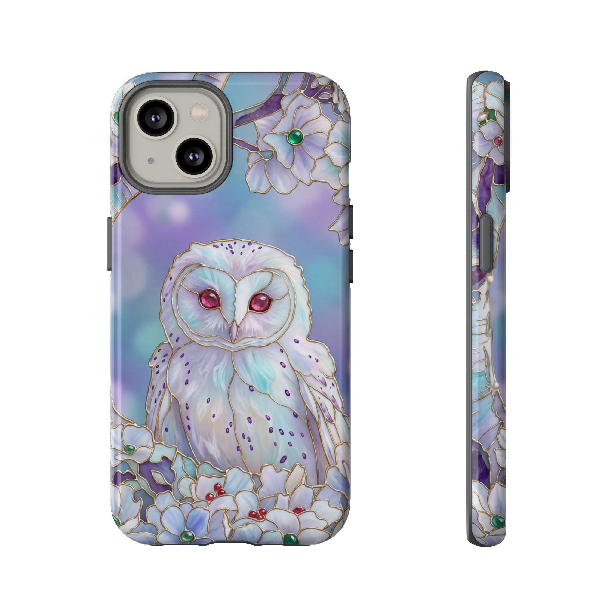 Mystic Owl Floral iPhone Case | Pastel Night Garden Protective Cover