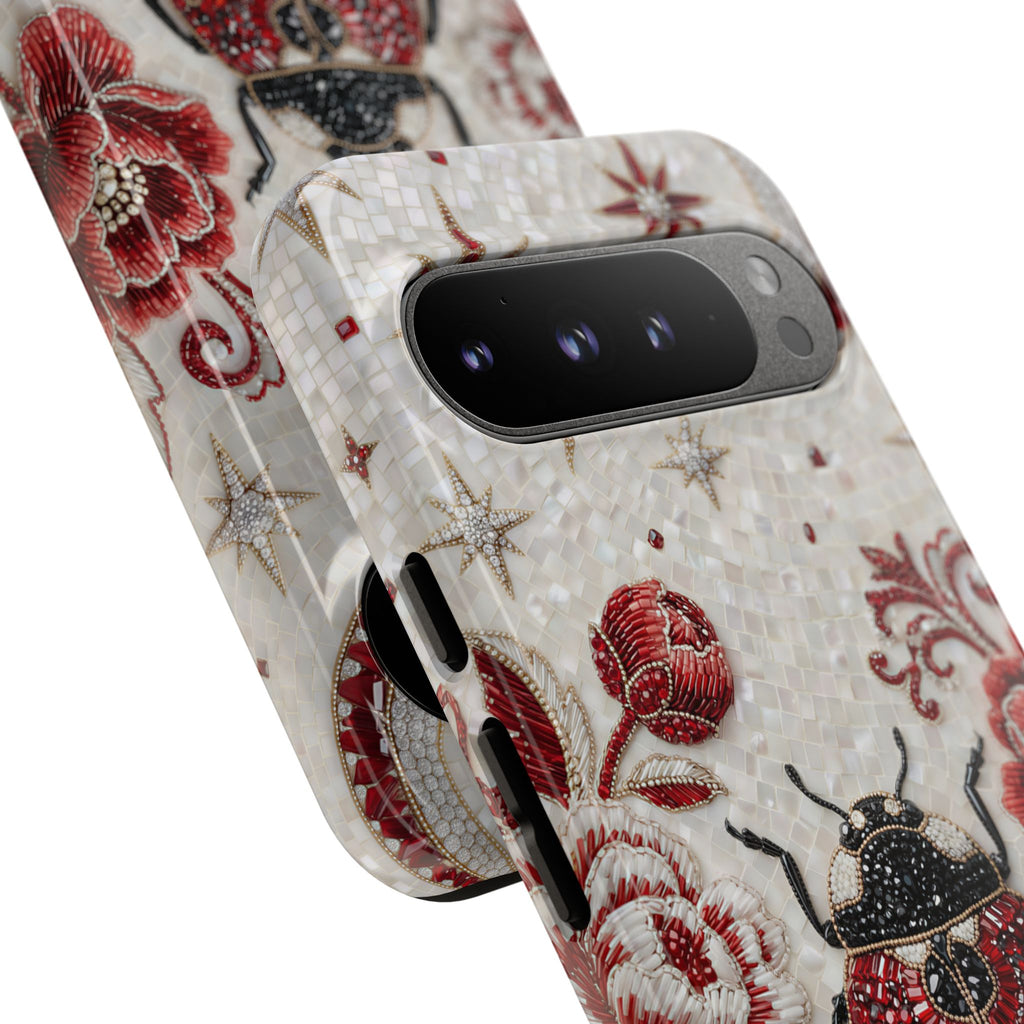 Cover protettiva "Vintage Red Beetle" per Google Pixel | Fantasia Floreale Coccinella