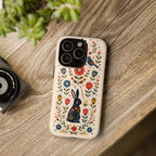 Floral Folk Art Bunny Tough iPhone Case