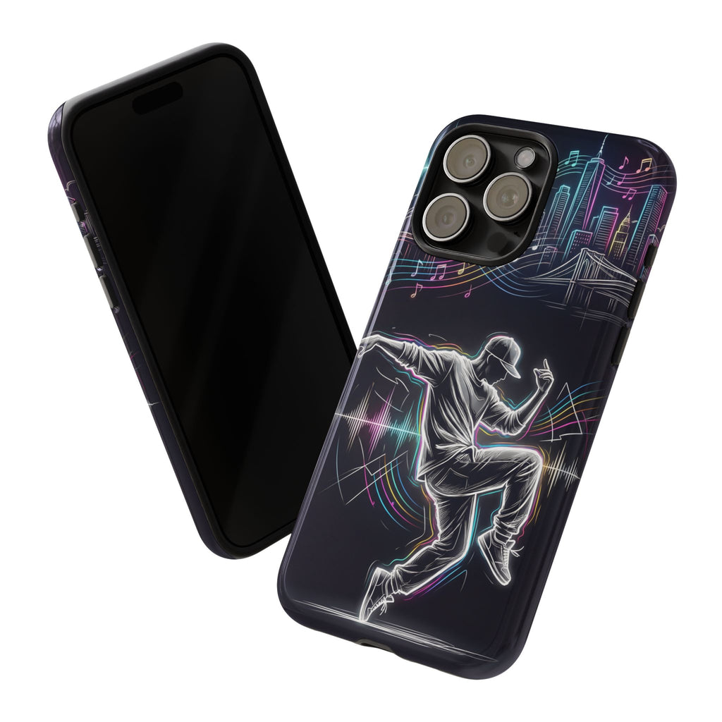 Custodia per iPhone Neon Skyline con Ballerina