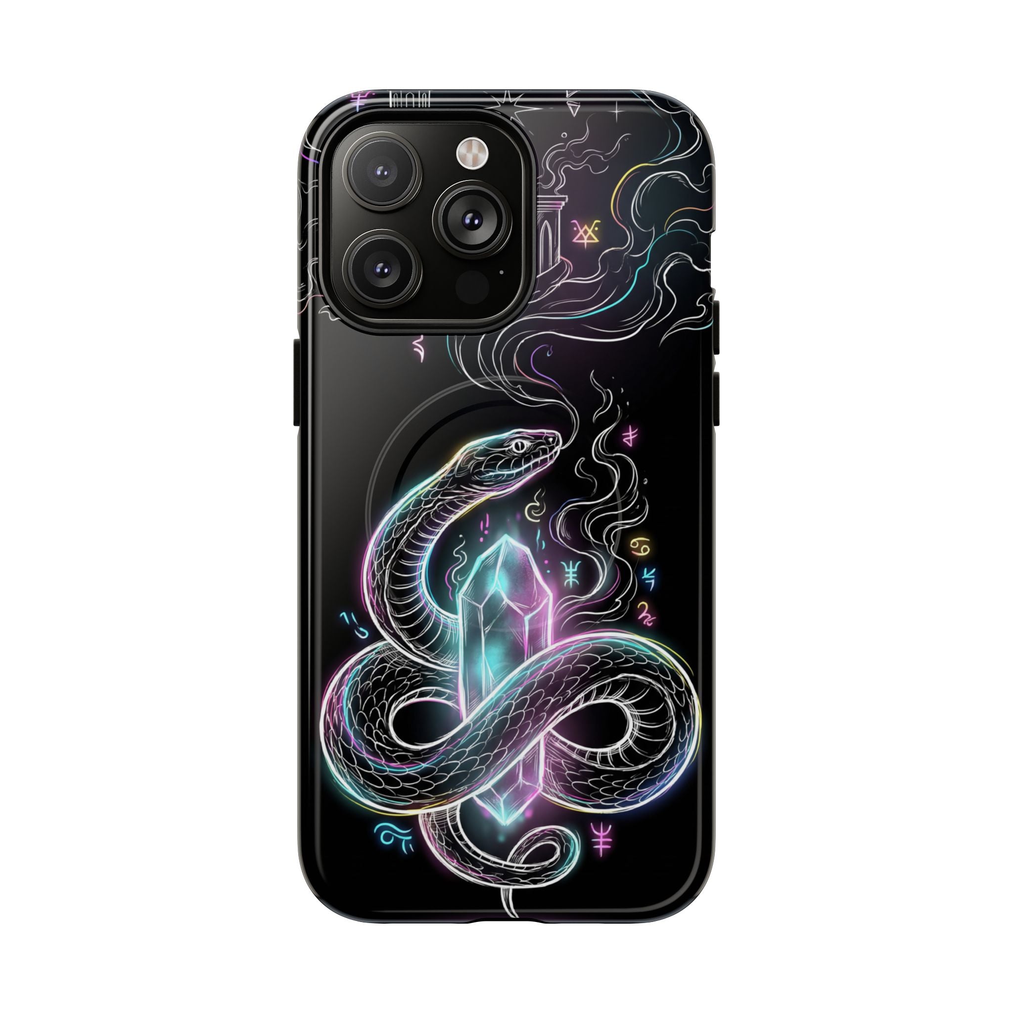 Neon Occult Mystic Snake Crystal MagSafe iPhone Case