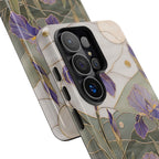 Stained Glass Iris Samsung Galaxy Phone Case | Purple Floral Phone Case