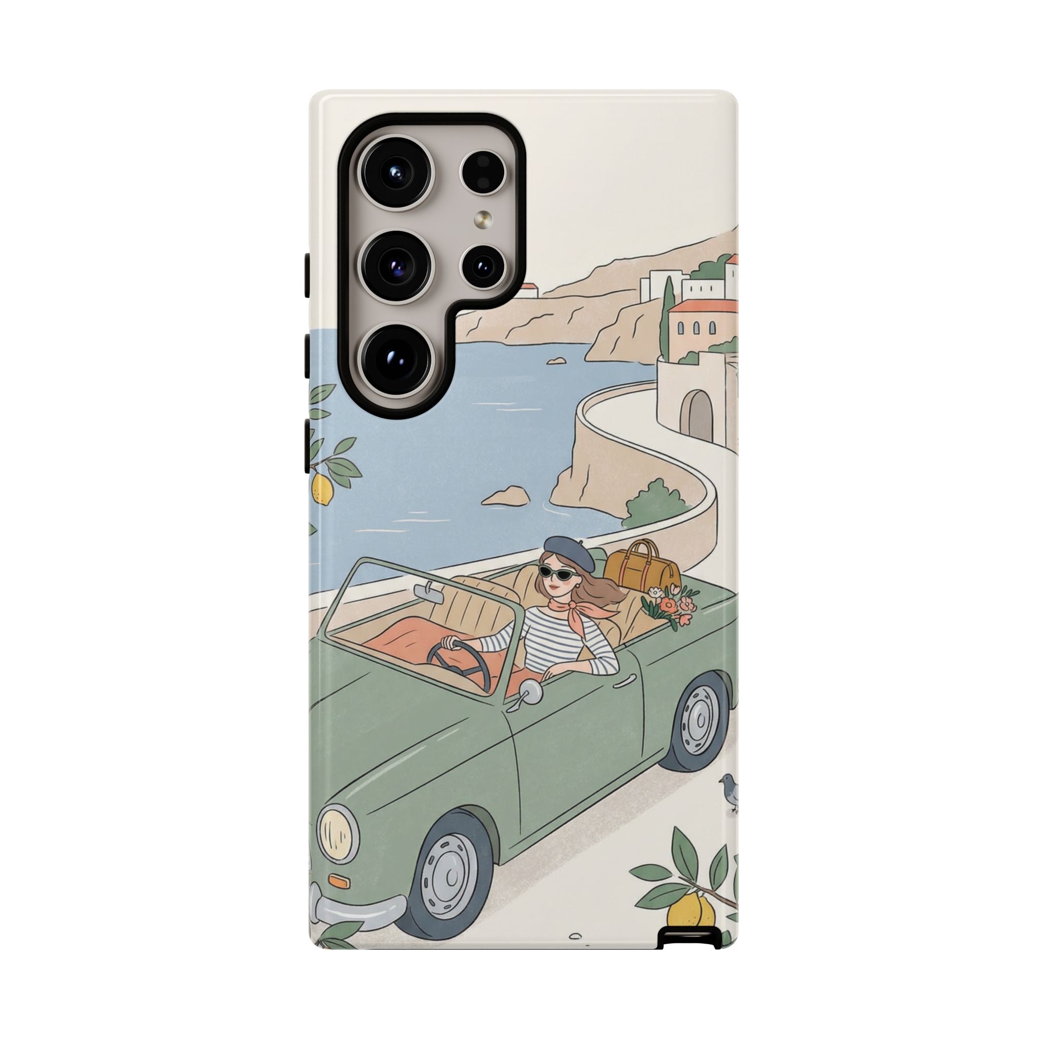 Retro Coastal Road Trip Design Samsung Galaxy Phone Case