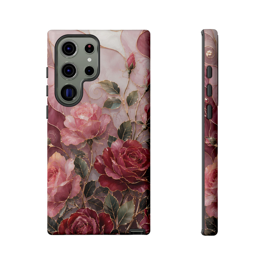 Vintage Rose Samsung Galaxy Phone Case | Floral Bouquet Art Cover