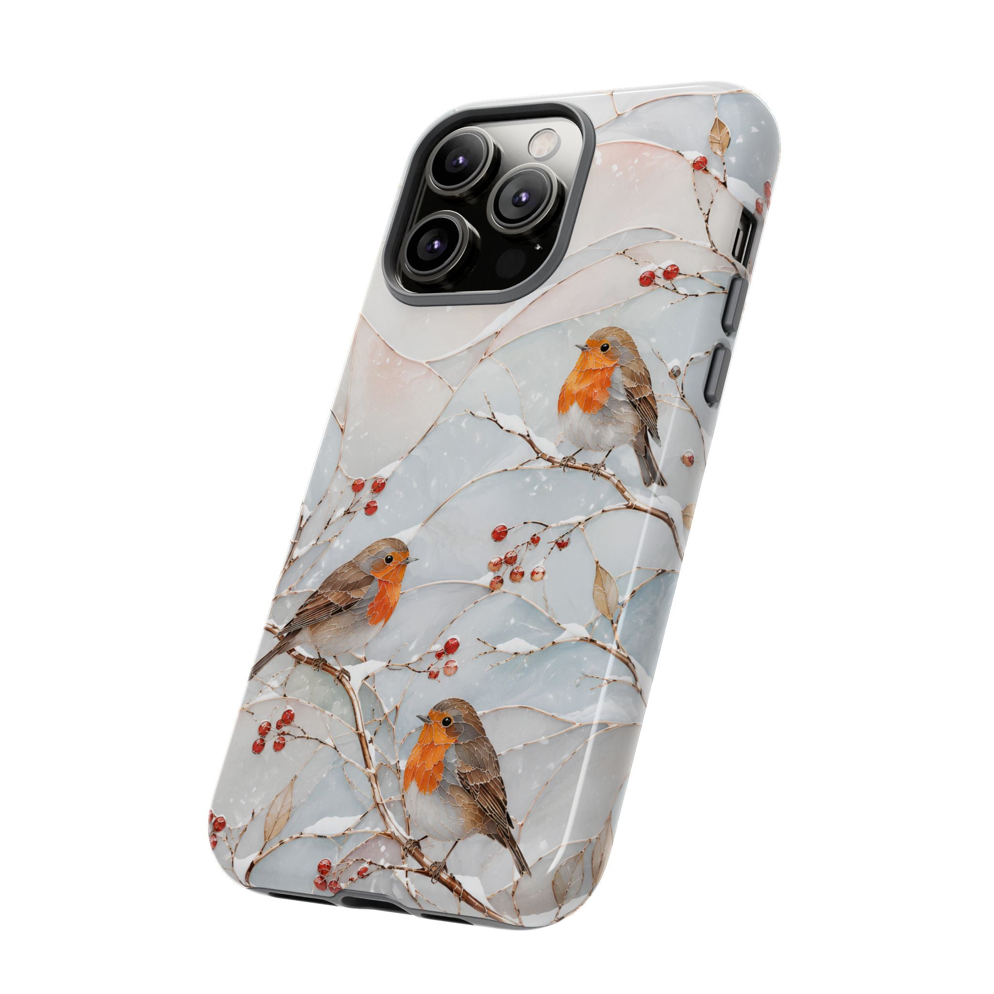 Robin Bird iPhone Case | Winter Berries iPhone Case