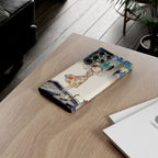 Artistic Girl Cityscape Samsung Galaxy Phone Case | Cute Floral Dress Rooftop Design