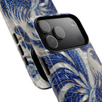 Asian Zodiac Rooster MagSafe iPhone Case | Blue & White Porcelain Slim Shockproof Case | Year of the Rooster Gift