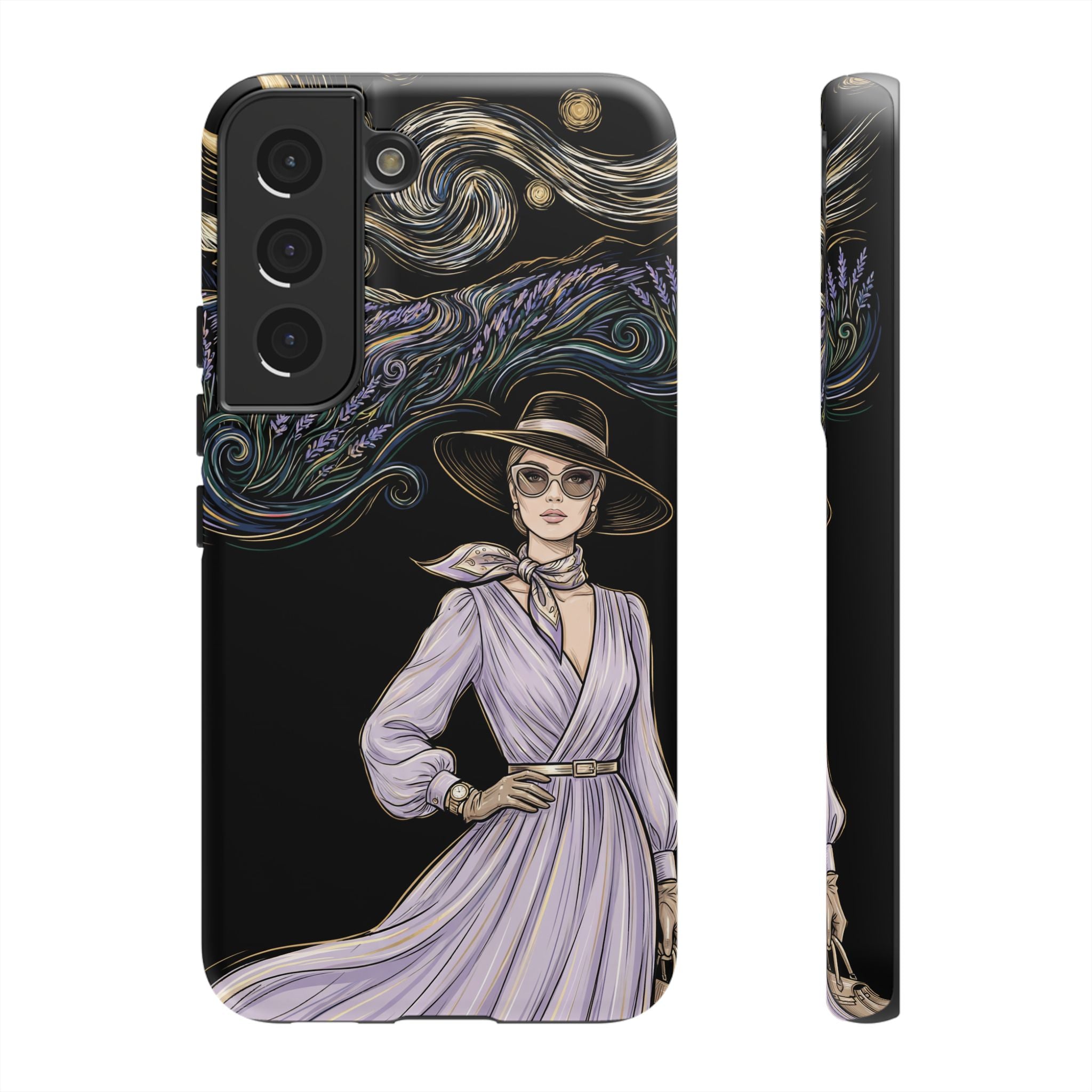 Starry Night Lavender Woman Samsung Galaxy Phone Case | Artistic Protective Tough Case