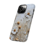 Textured Daisy Art Floral Relief iPhone Case
