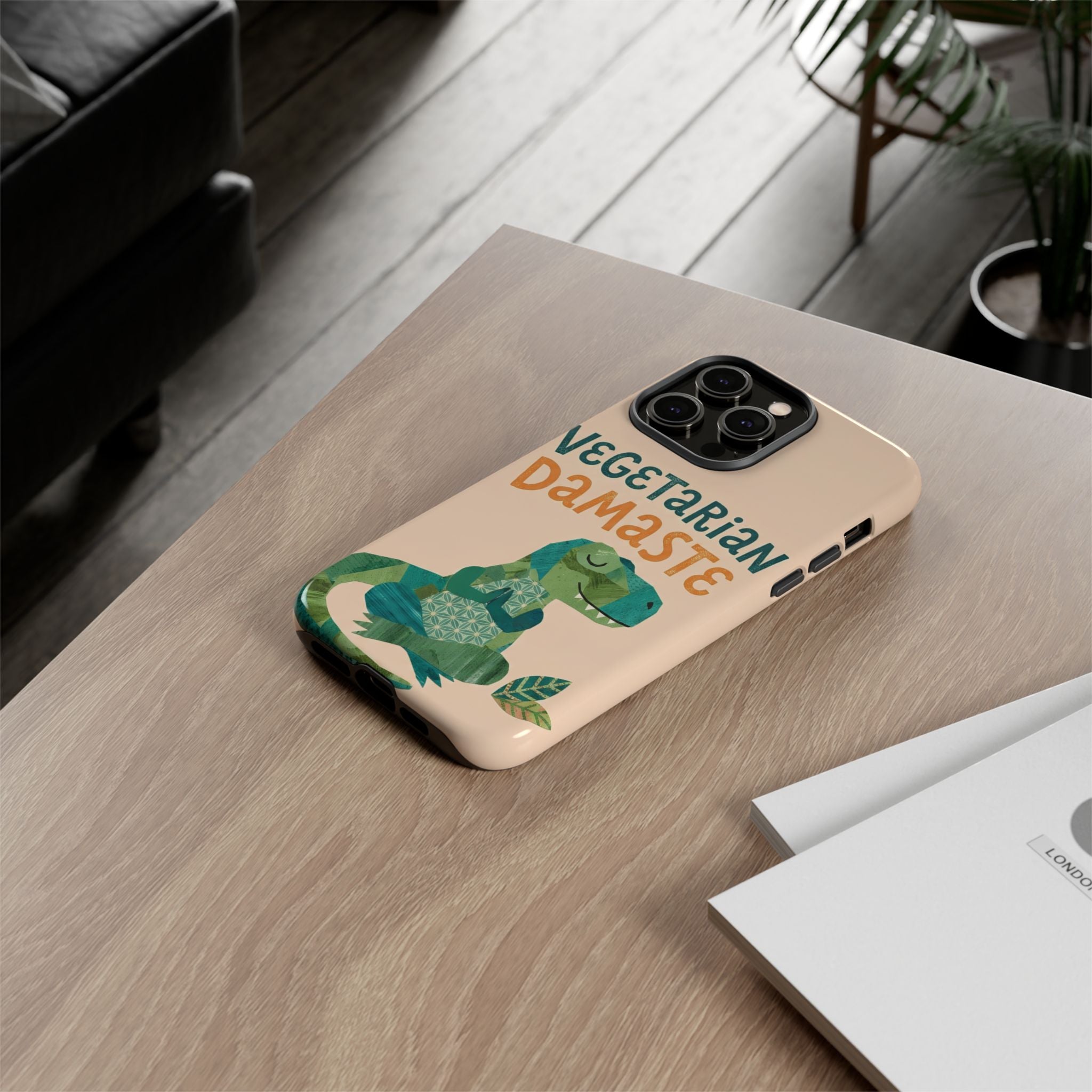 Cute Dinosaur Tough iPhone Case | Whimsical Meditating Dino Cover