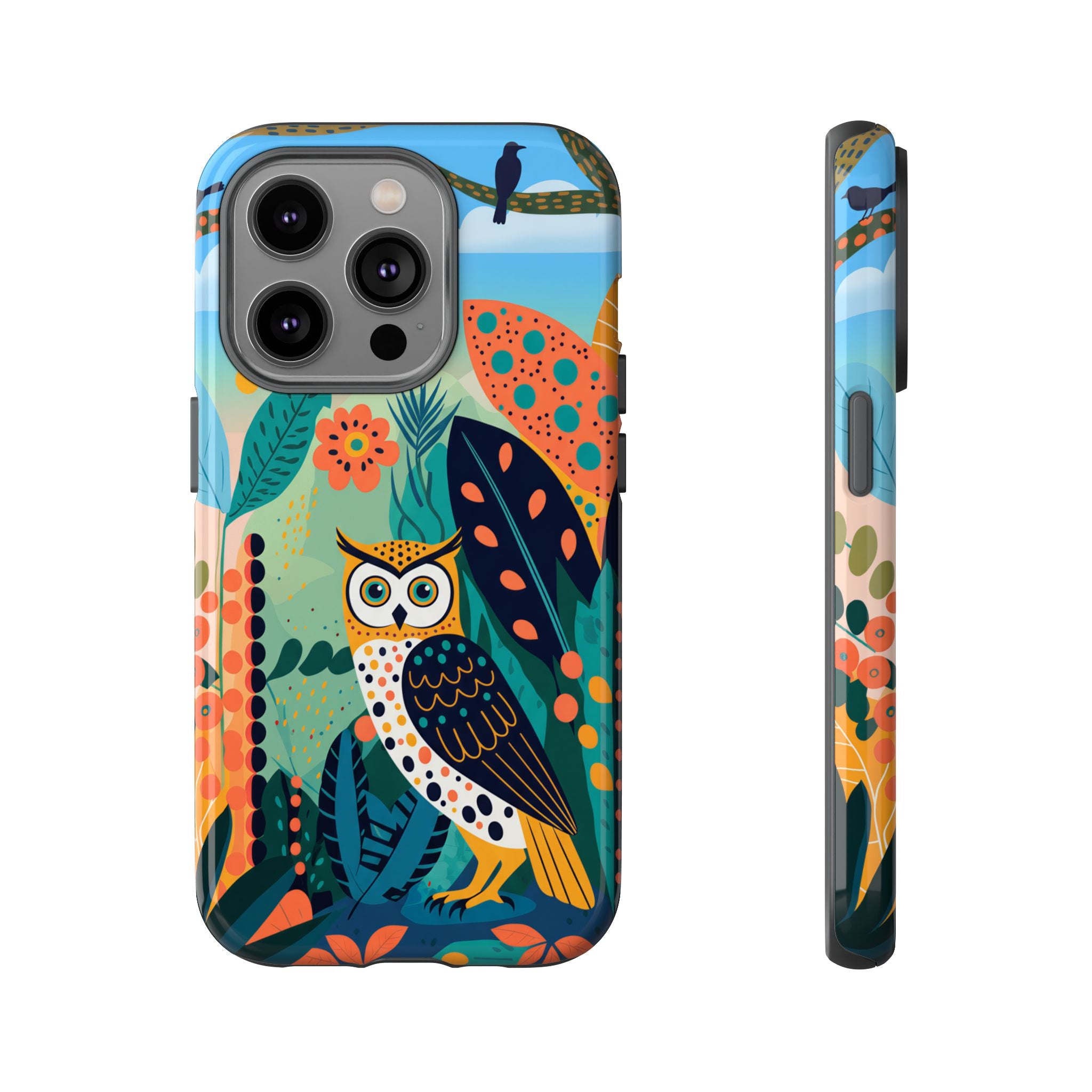 Botanical Forest Colourful Owl iPhone Case