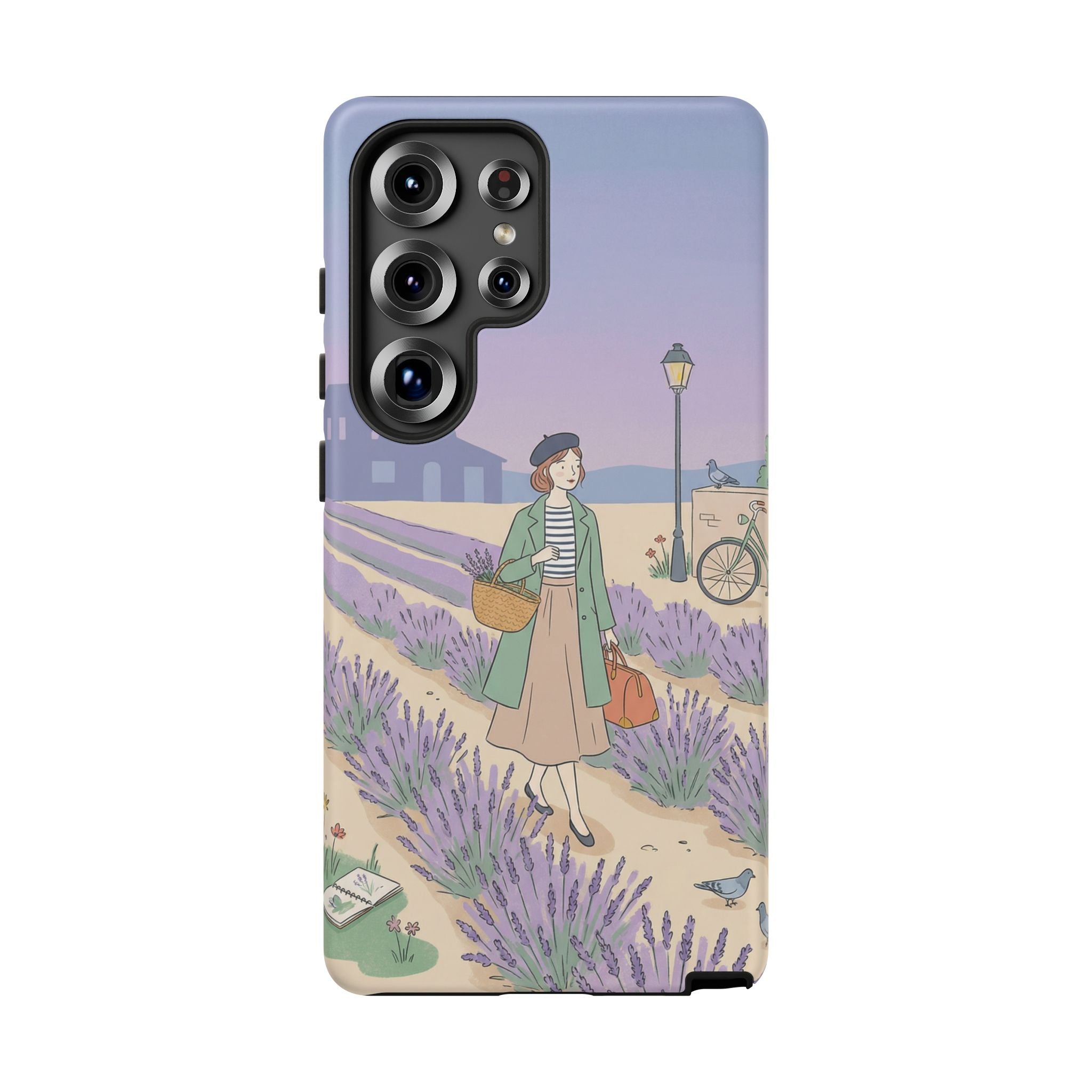 Lavender Field Samsung Galaxy Phone Case | Vintage Travel Illustration Protective Case