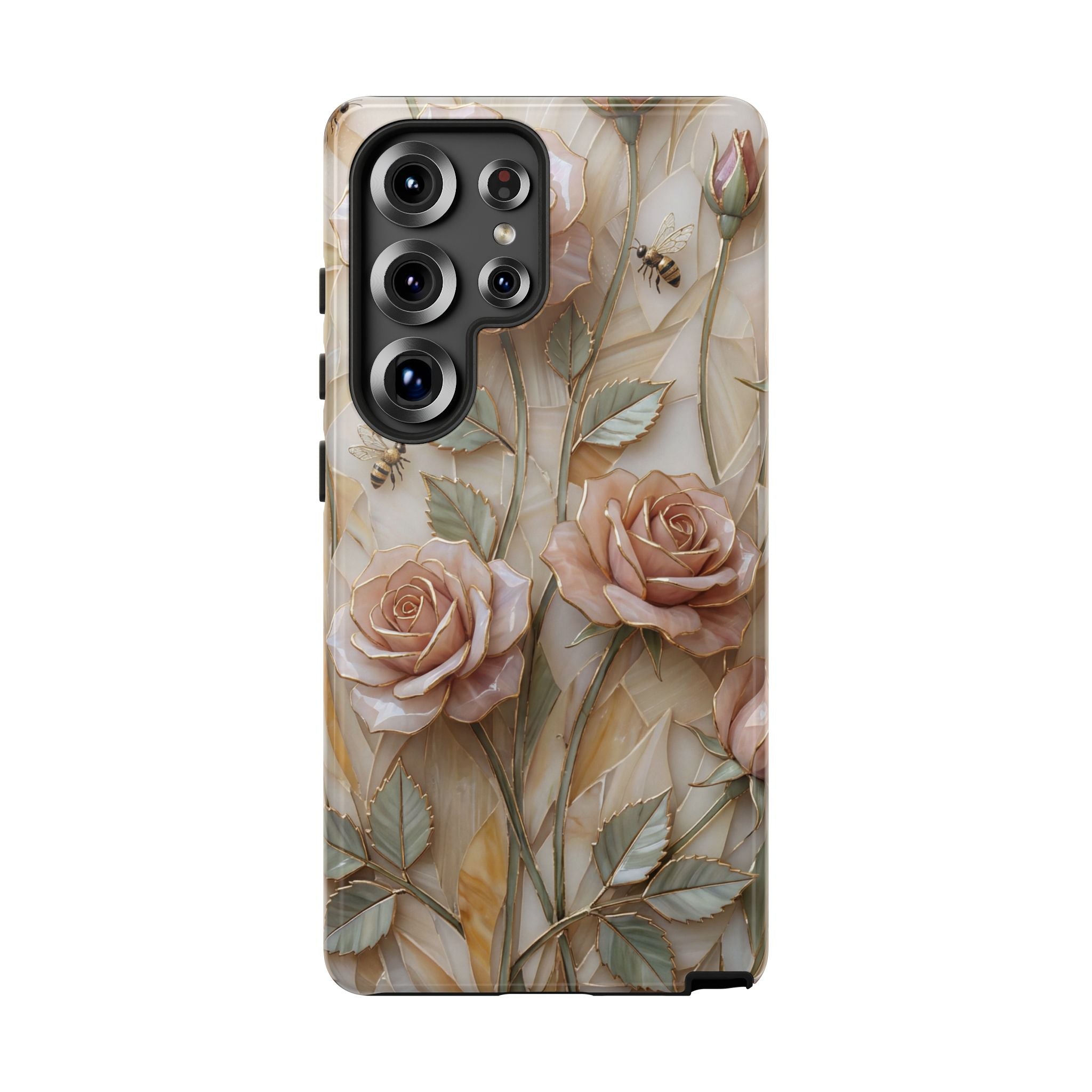 Vintage Blush Rose Floral Tough Samsung Galaxy Protective Cover