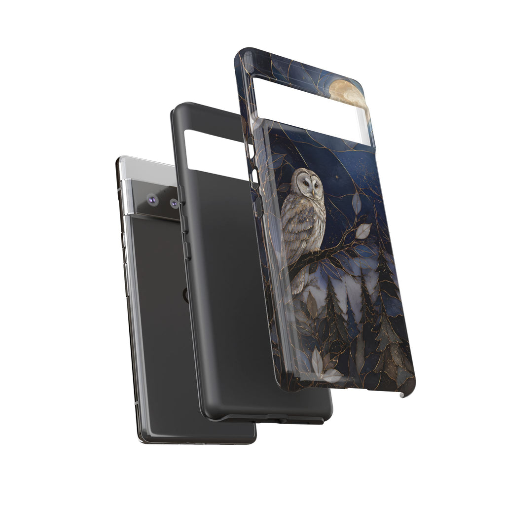 Owl Moon Google Pixel Phone Case | Woodland Forest Night Art