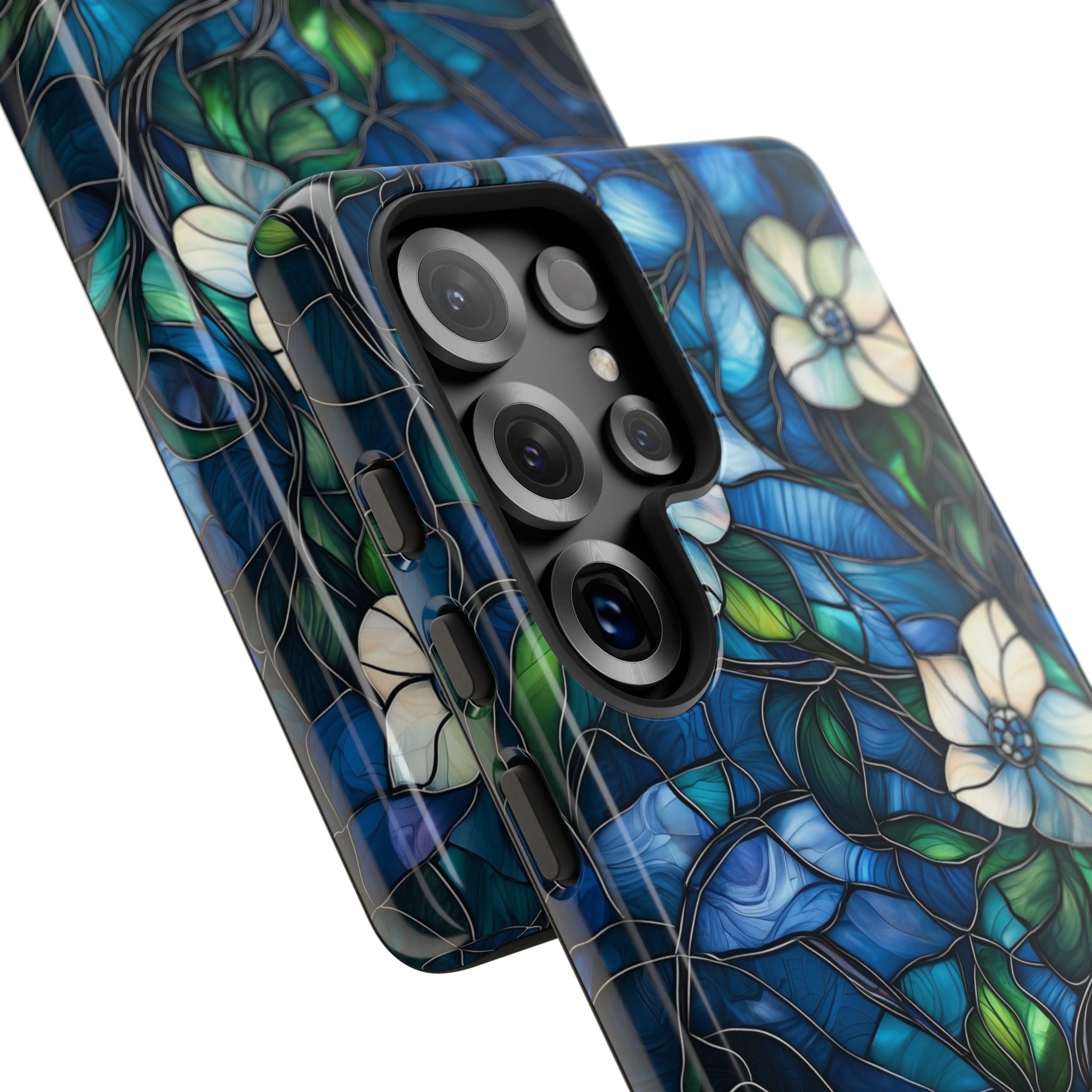 Floral Stained Glass Samsung Galaxy Case – Blue Garden