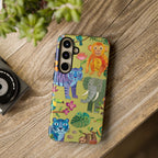 Jungle Animals Tough Samsung Galaxy Phone Case | Colorful Tiger, Elephant & Monkey Protective Cover