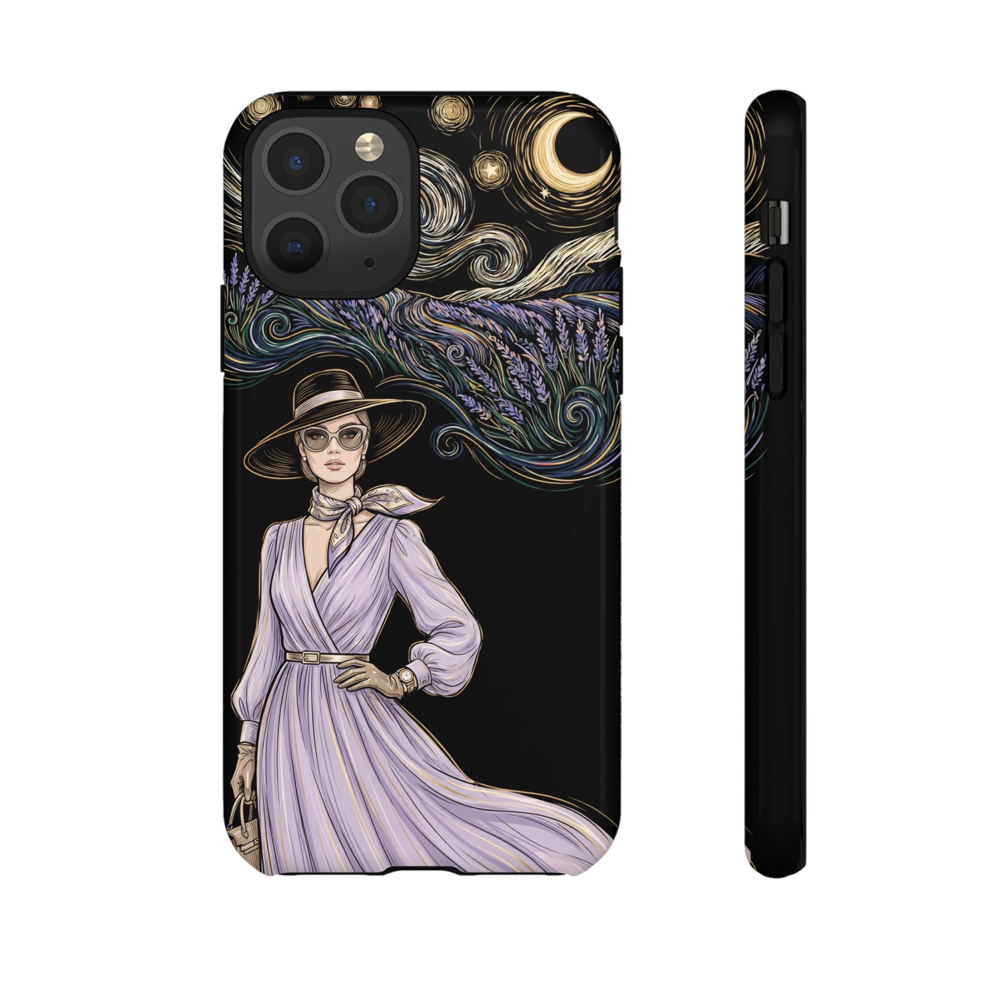 Starry Night Lavender Woman iPhone Case | Artistic Protective Tough Case