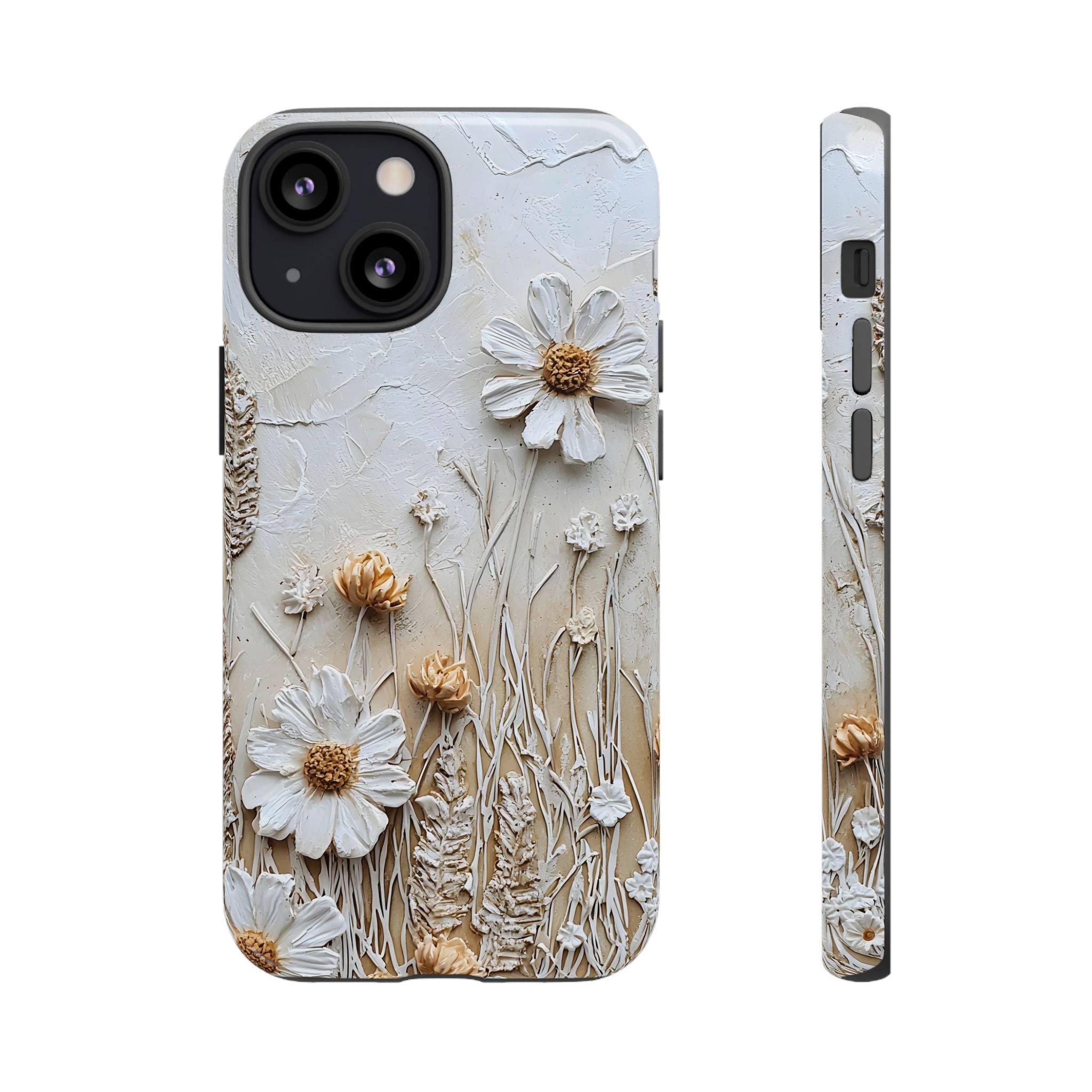 Textured Daisy Art Floral Relief iPhone Case