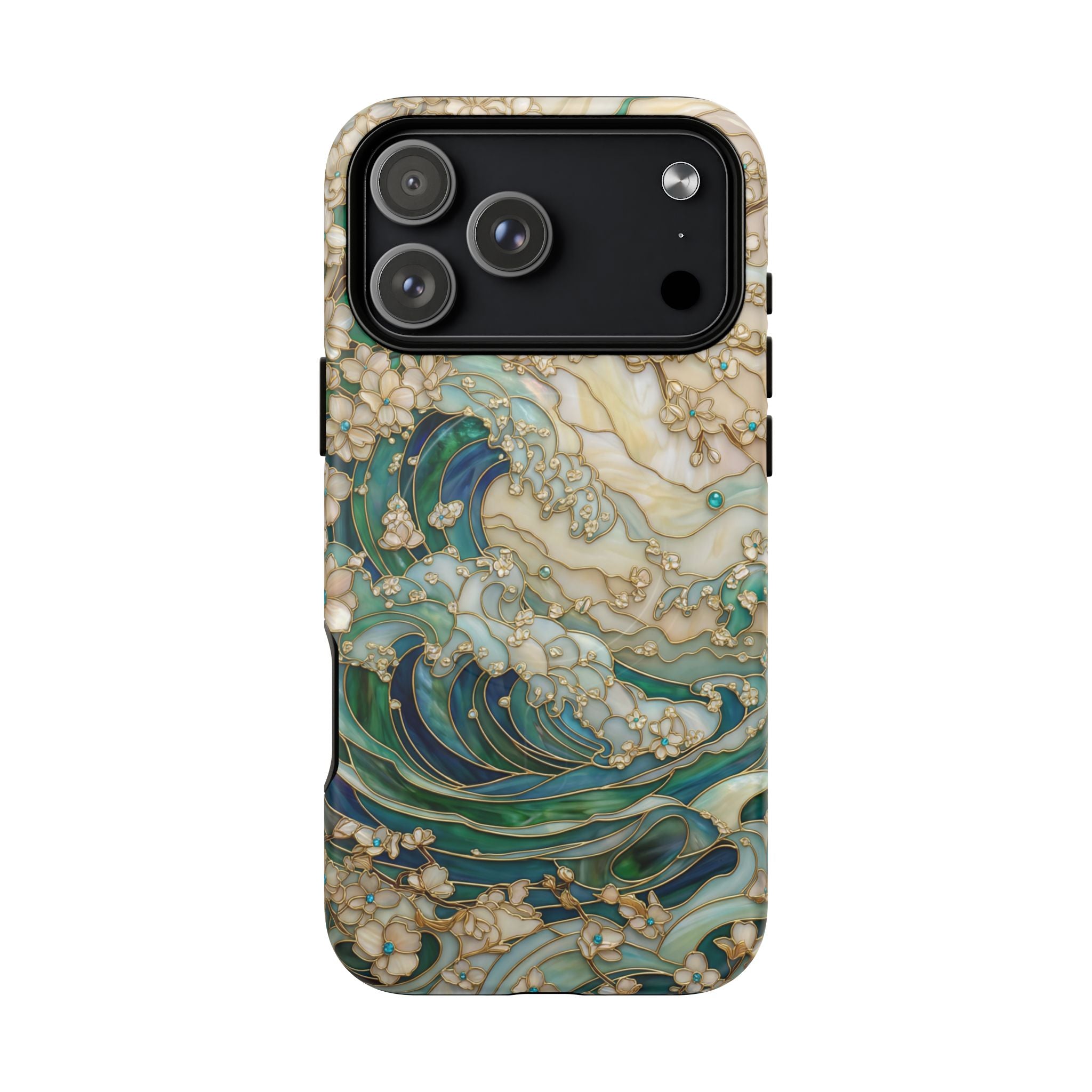Custodia MagSafe per iPhone Ocean Wave — Custodia resistente con design artistico color acquamarina