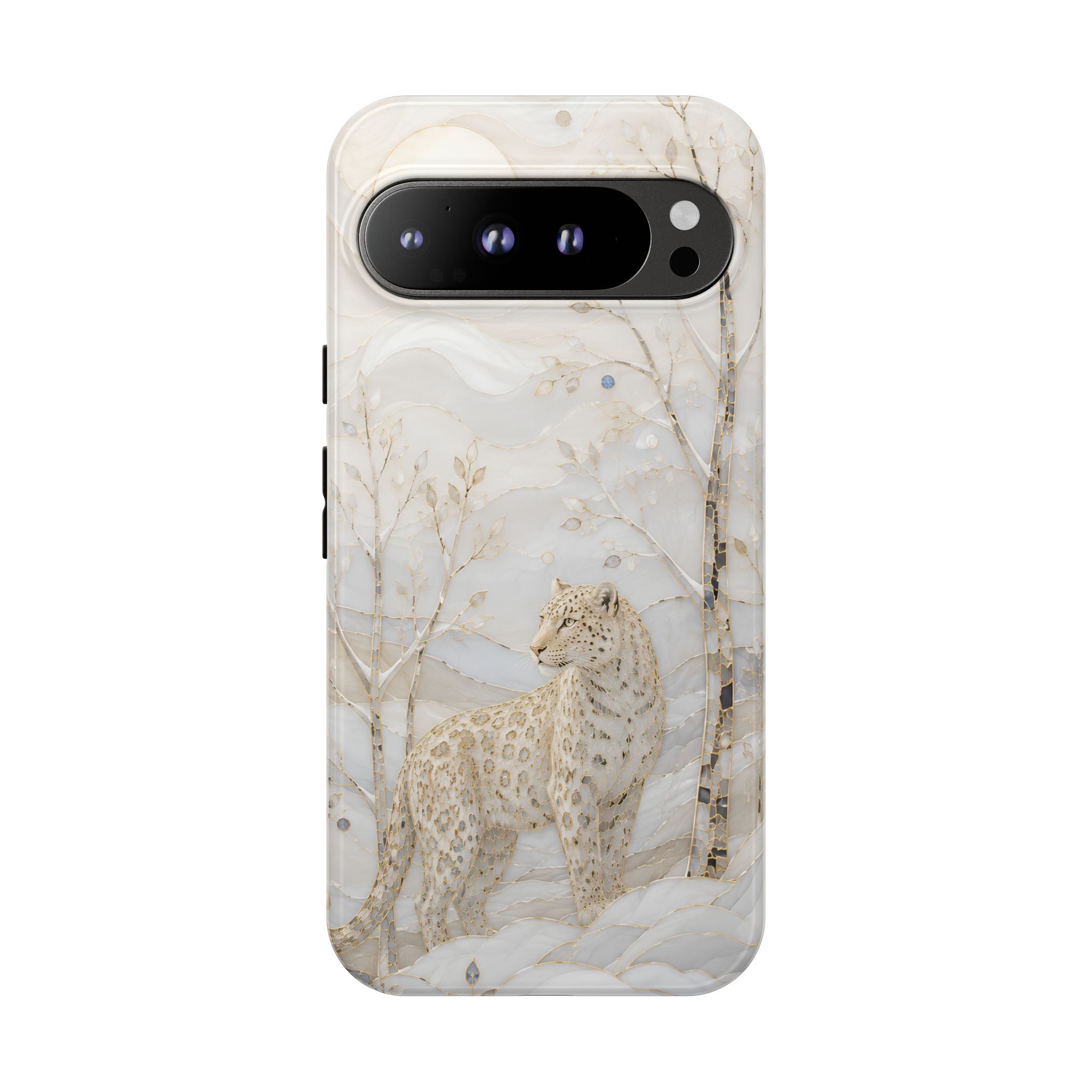 Snow Leopard Google Pixel Phone Case | Winter Forest Phone Case
