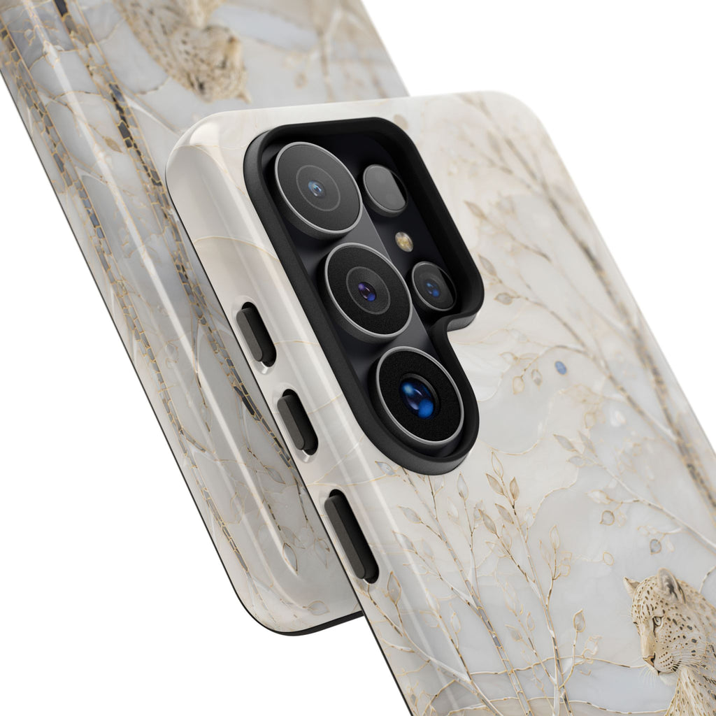 Snow Leopard Samsung Galaxy Phone Case | Winter Forest Phone Case