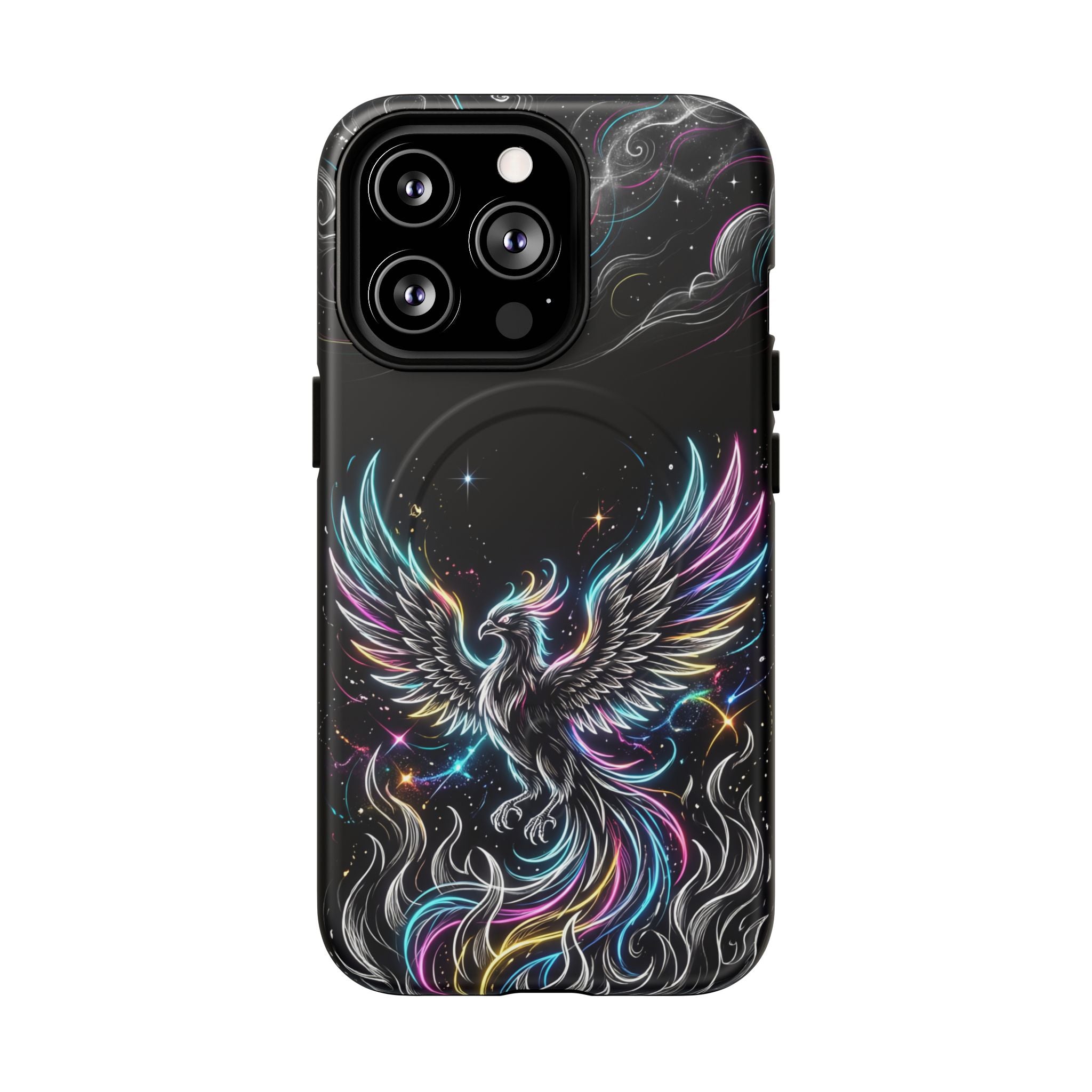 Colorful Neon Phoenix Tough MagSafe iPhone Case