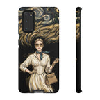 Vintage Elegance Samsung Galaxy Phone Case | Retro Woman with Flowing Golden Hair