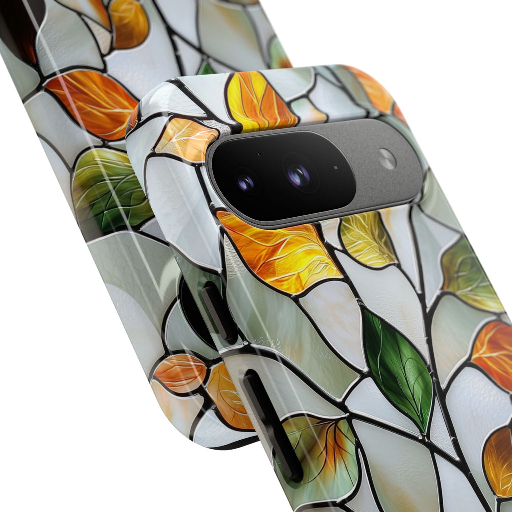 Stained Glass Autumn Leaves Mosaic Google Pixel Case