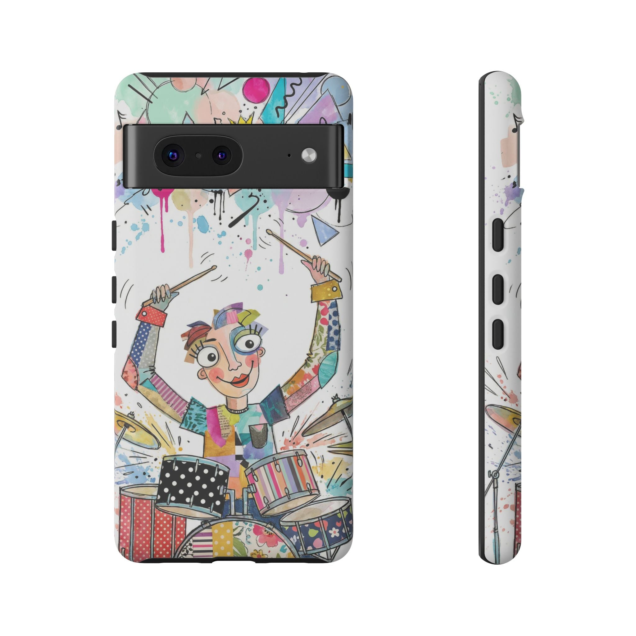 Drummer Boy Google Pixel Phone Case | Colorful Cartoon Drum Kit Protective Cover
