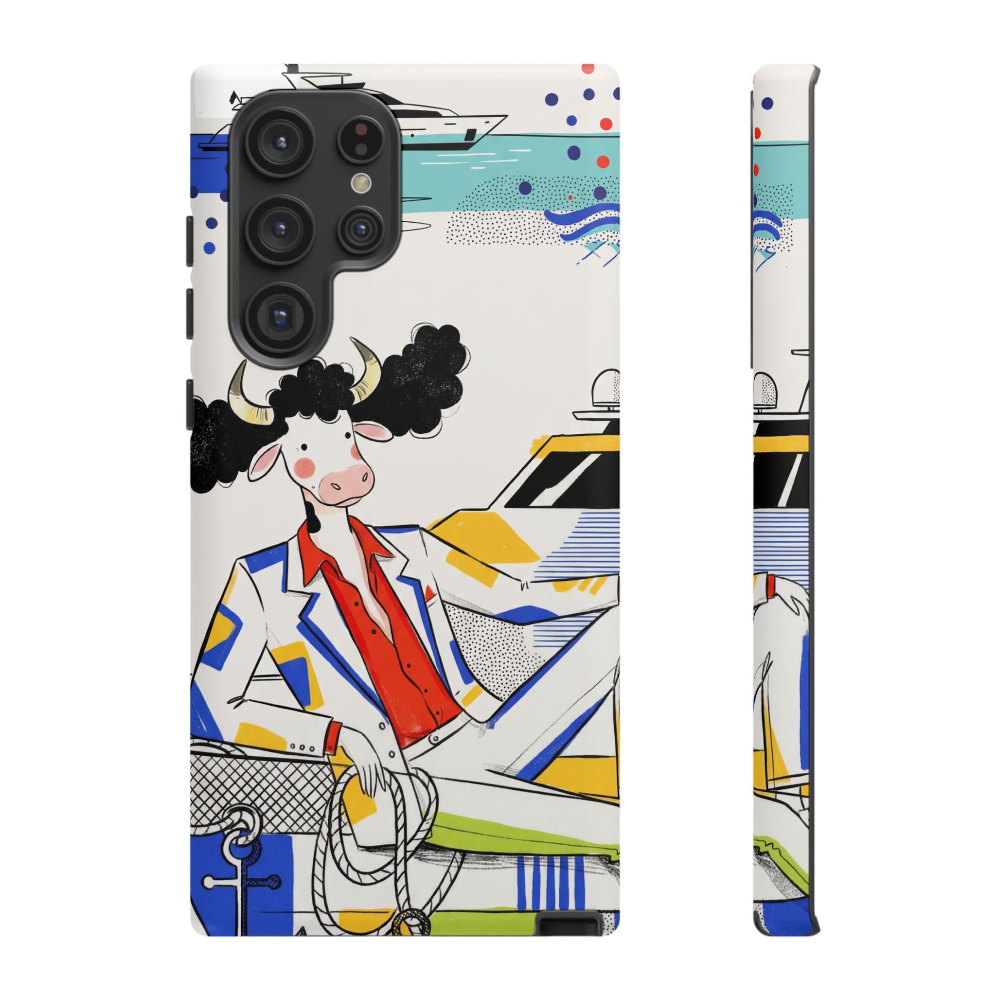 Nautical Cow Graphic Protective Samsung Galaxy Phone Case