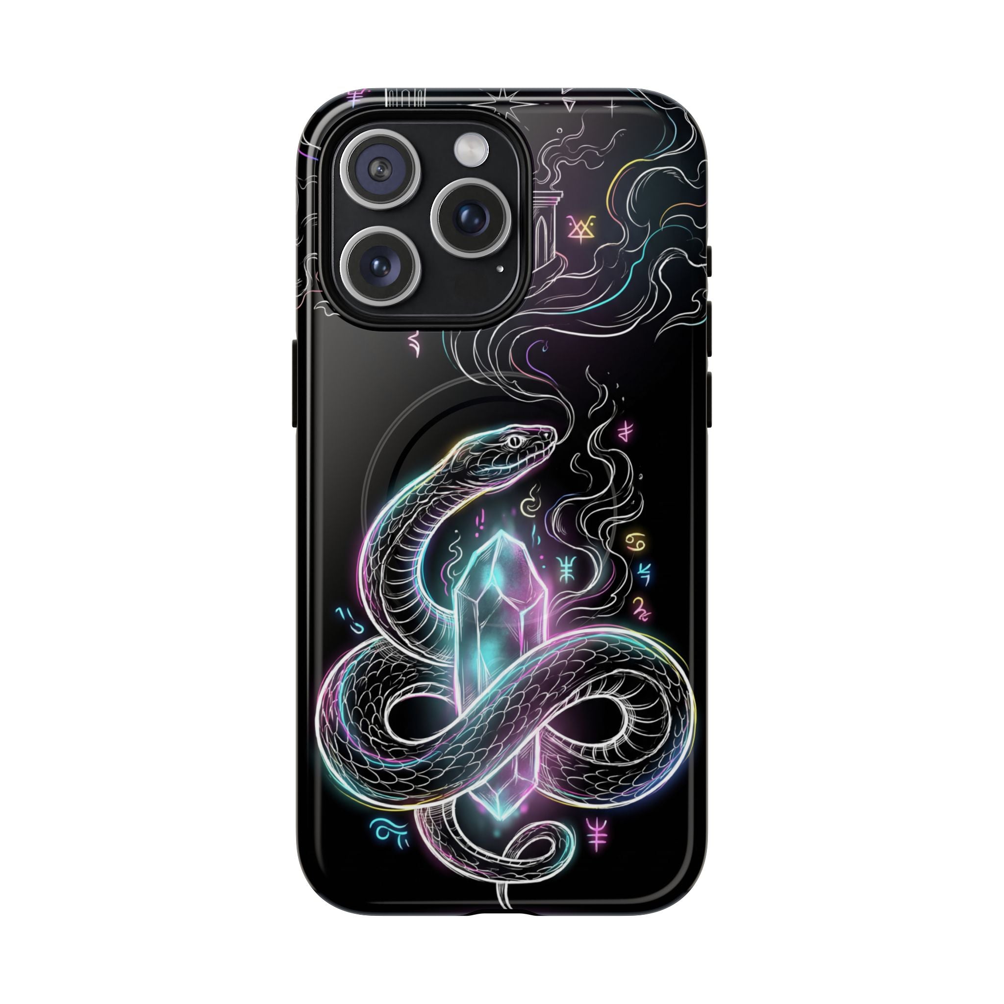 Neon Occult Mystic Snake Crystal MagSafe iPhone Case