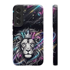 Galaxy Lion Samsung Galaxy Phone Case | Neon Crowned Lion Protective Case