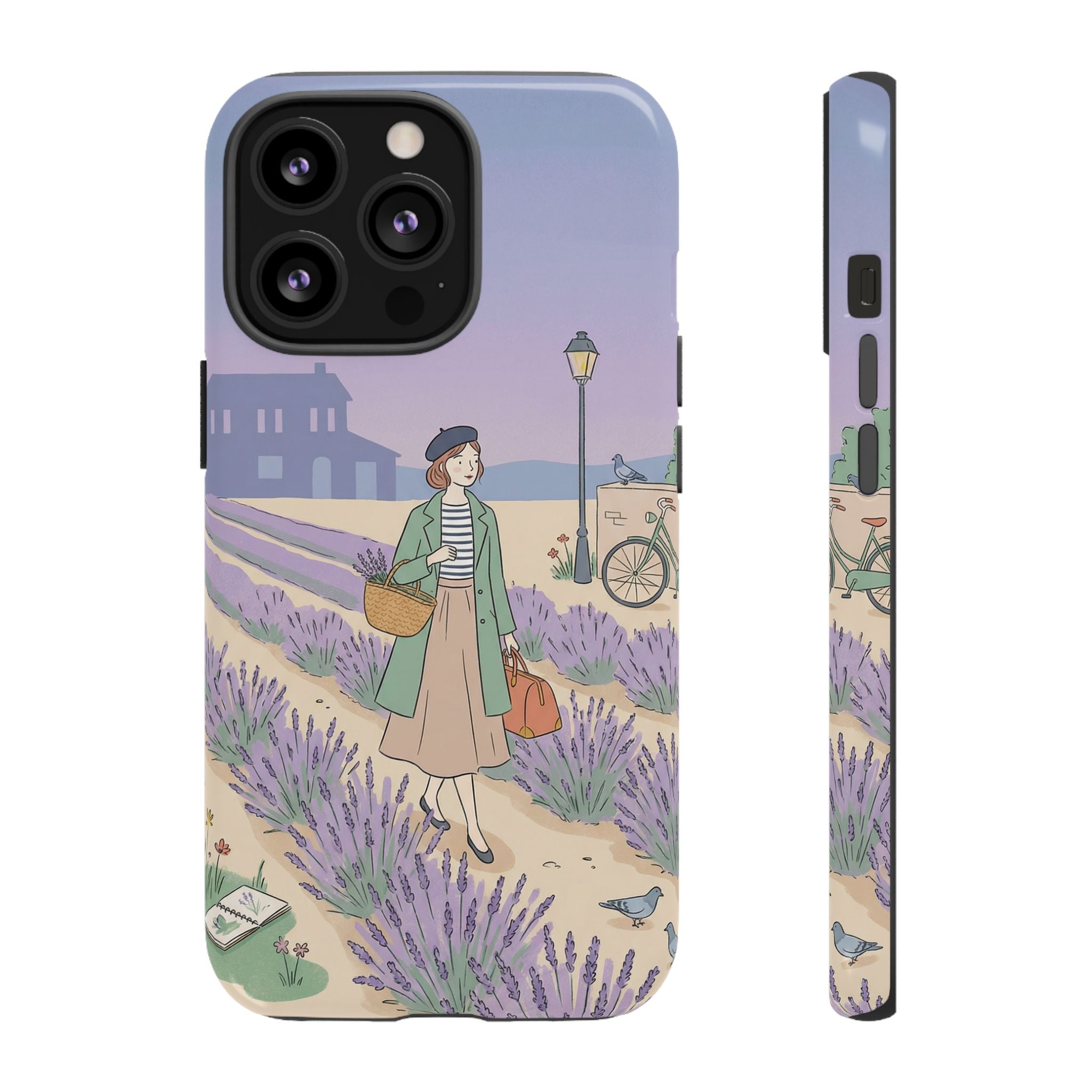 Lavender Field iPhone Case | Vintage Travel Illustration Protective Case