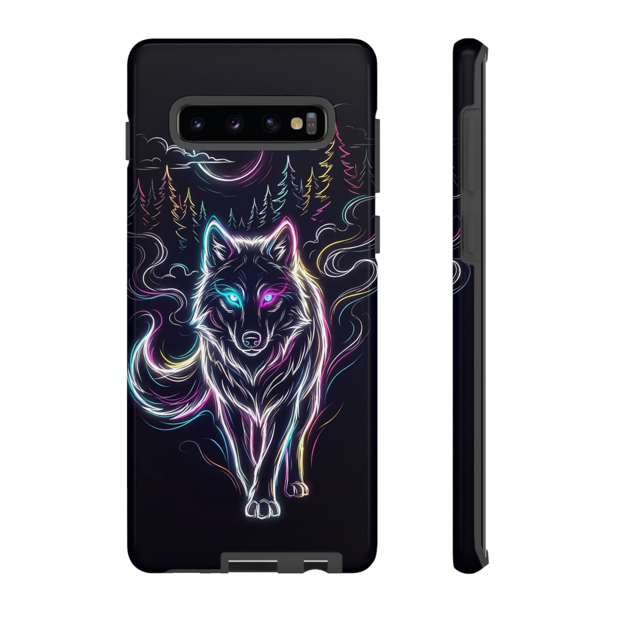 Neon Wolf Samsung Galaxy Phone Case | Mystic Glow Protective Tough Case