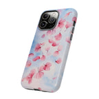 Floral Petal Tough iPhone Case | Pink Falling Blossoms