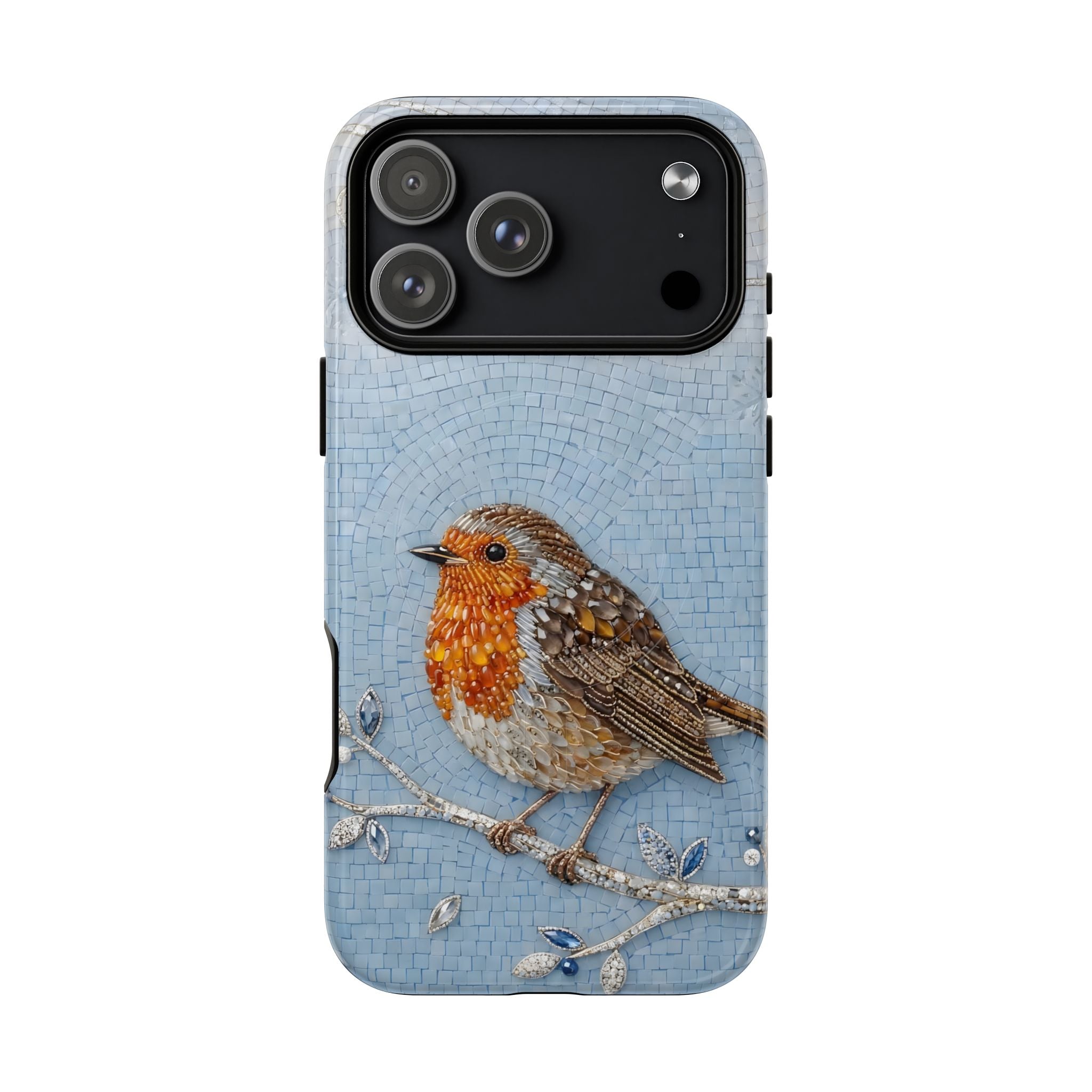 Robin Winter MagSafe iPhone Case — Protective Floral Bird Design