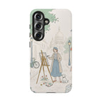 Artist in Paris Samsung Galaxy Phone Case | Vintage Painter Street Scene Protective Cover