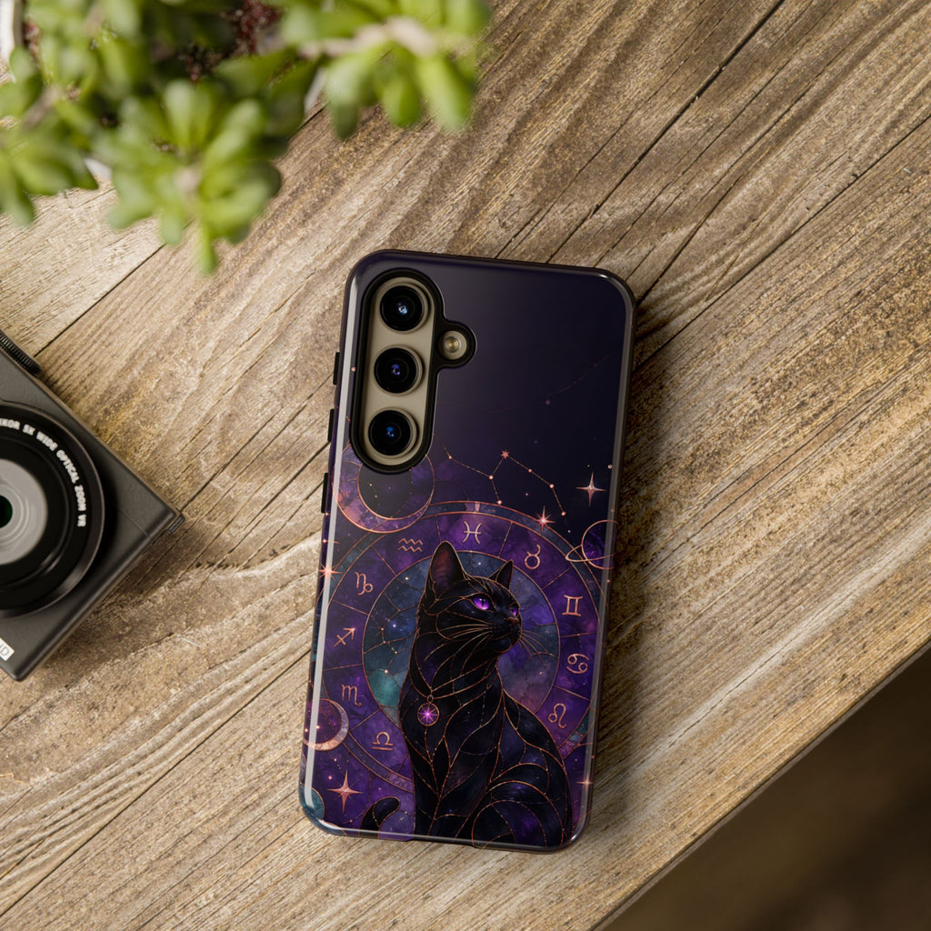 Black Cat Astrology Samsung Galaxy Phone Case | Zodiac Galaxy Phone Case