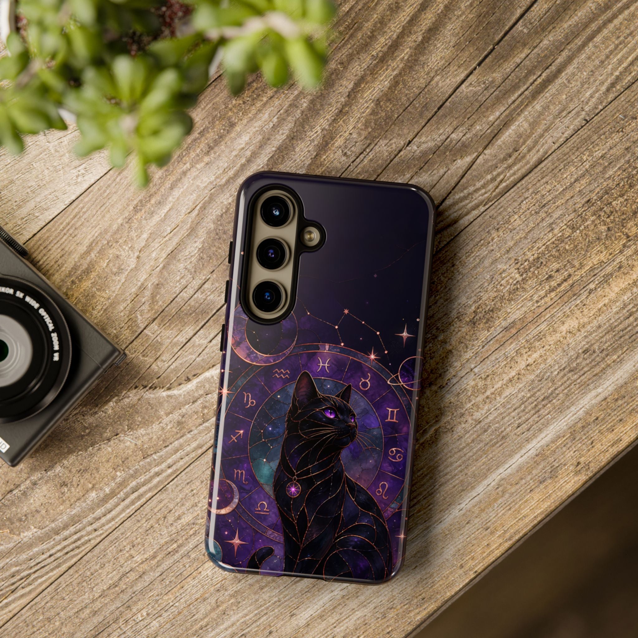 Black Cat Astrology Samsung Galaxy Phone Case | Zodiac Galaxy Phone Case