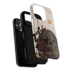 Gothic Skull iPhone Case | Dark Floral Rose Art Cover