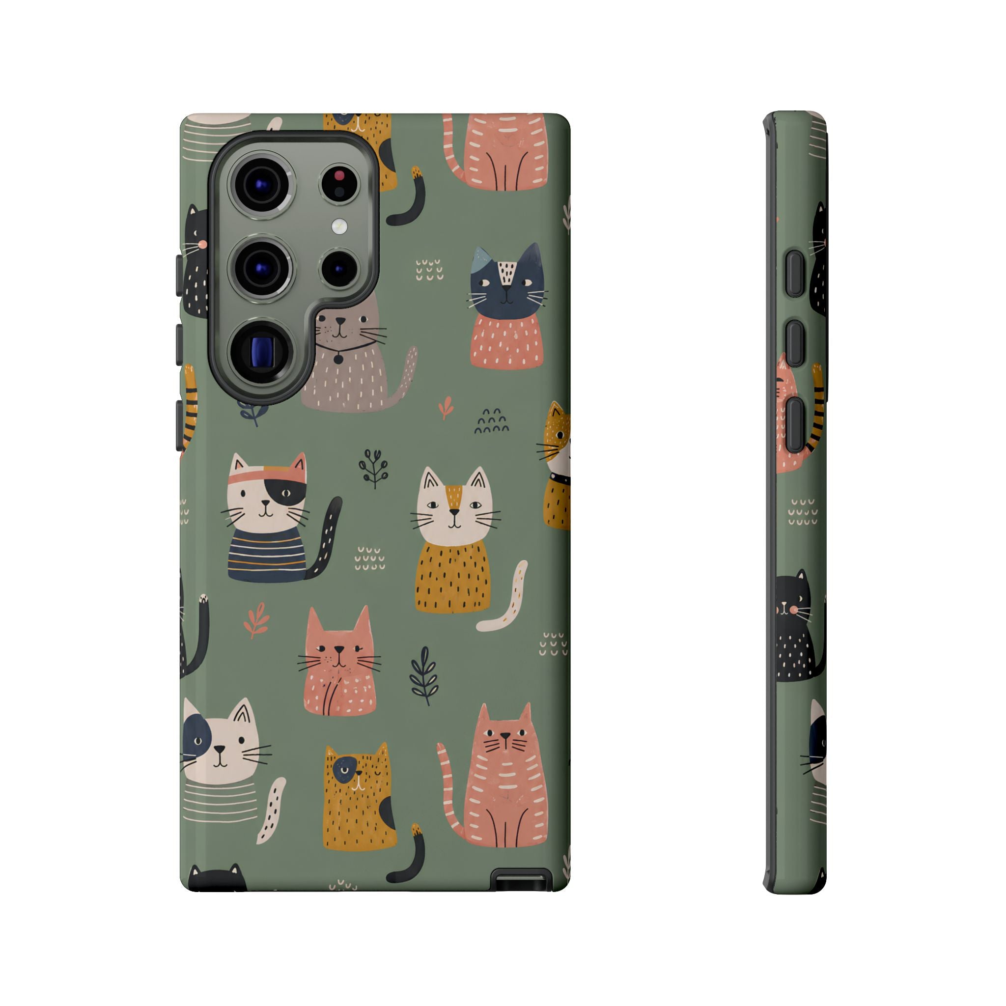Cute Cat Samsung Galaxy Phone Case | Whimsical Cat Pattern Cover