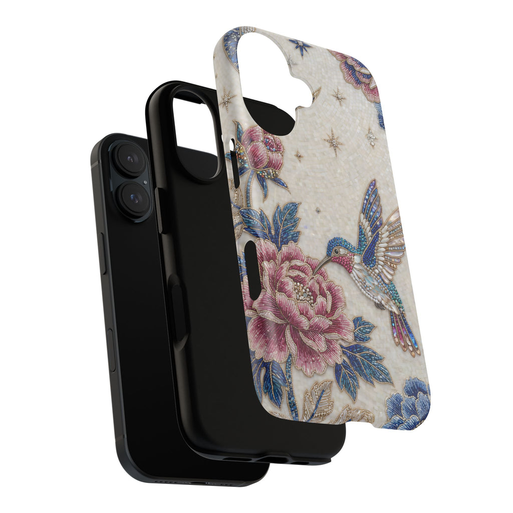 Cover MagSafe per iPhone "Colibrì al Chiaro di Luna" — Stile Floreale Vintage
