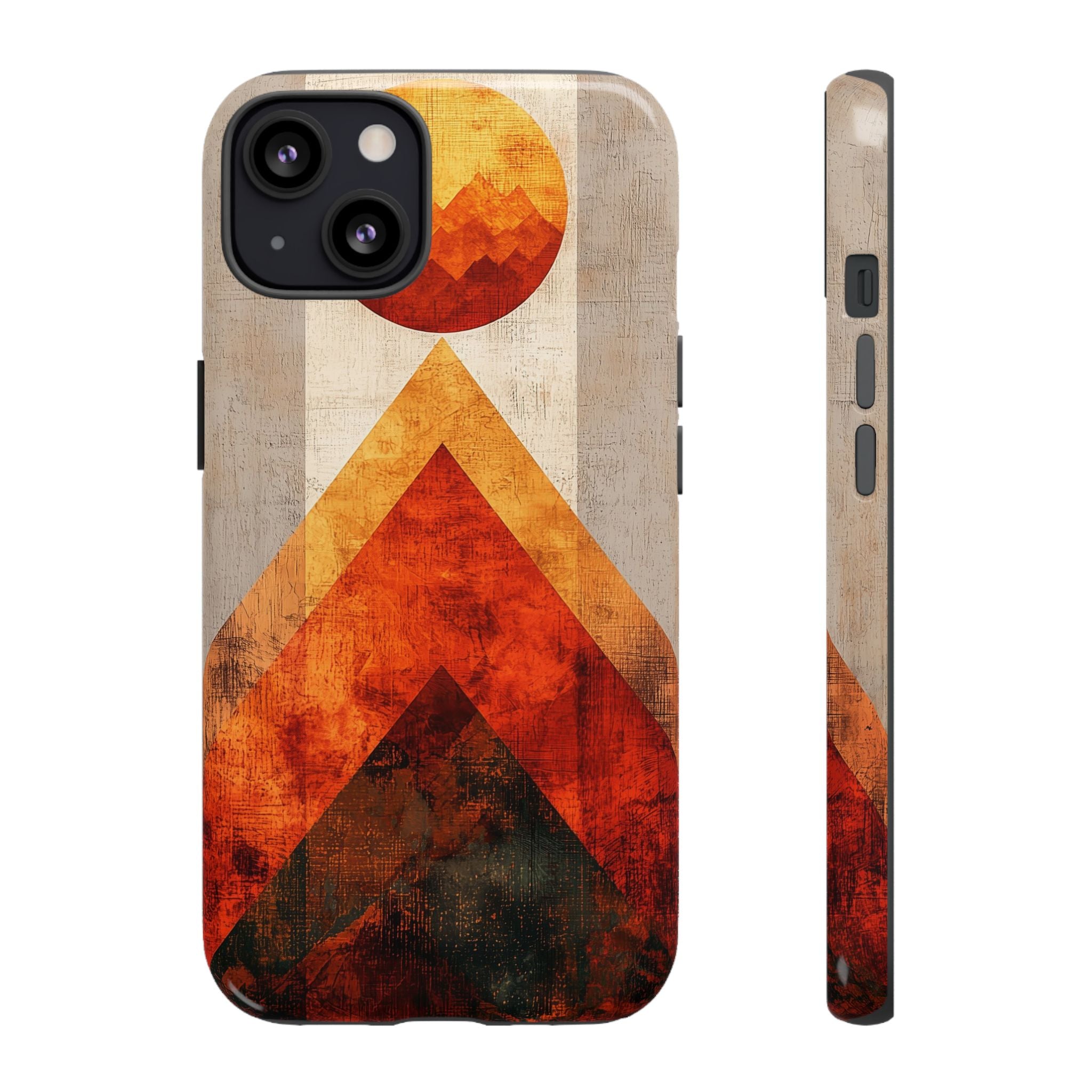 Retro Geometric Sunset iPhone Case