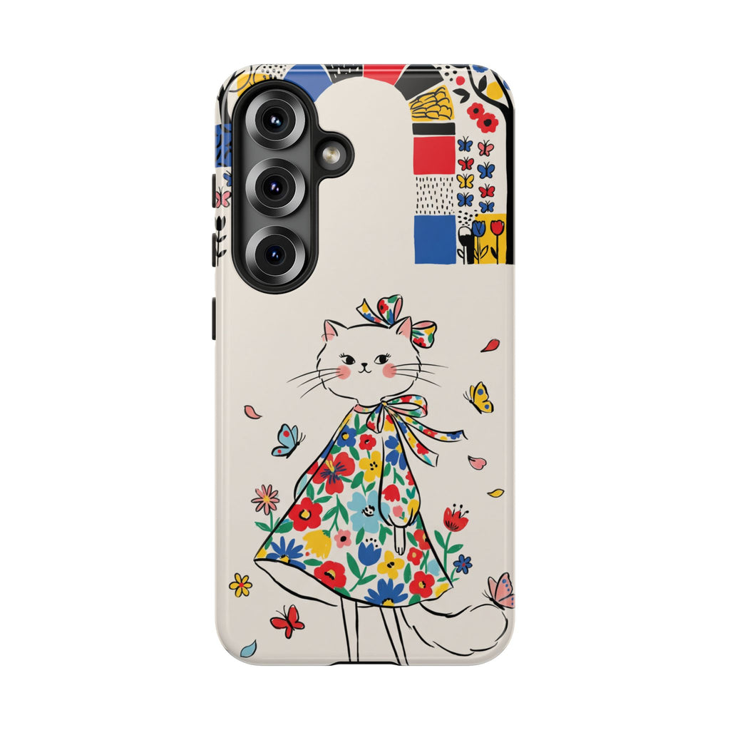Floral Kitty Samsung Galaxy Phone Case | Cute Cat