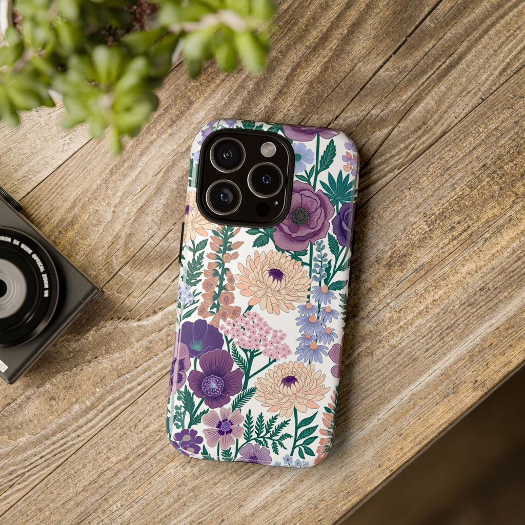 Floral Purple Garden iPhone Case | Tough Protective Phone Cover