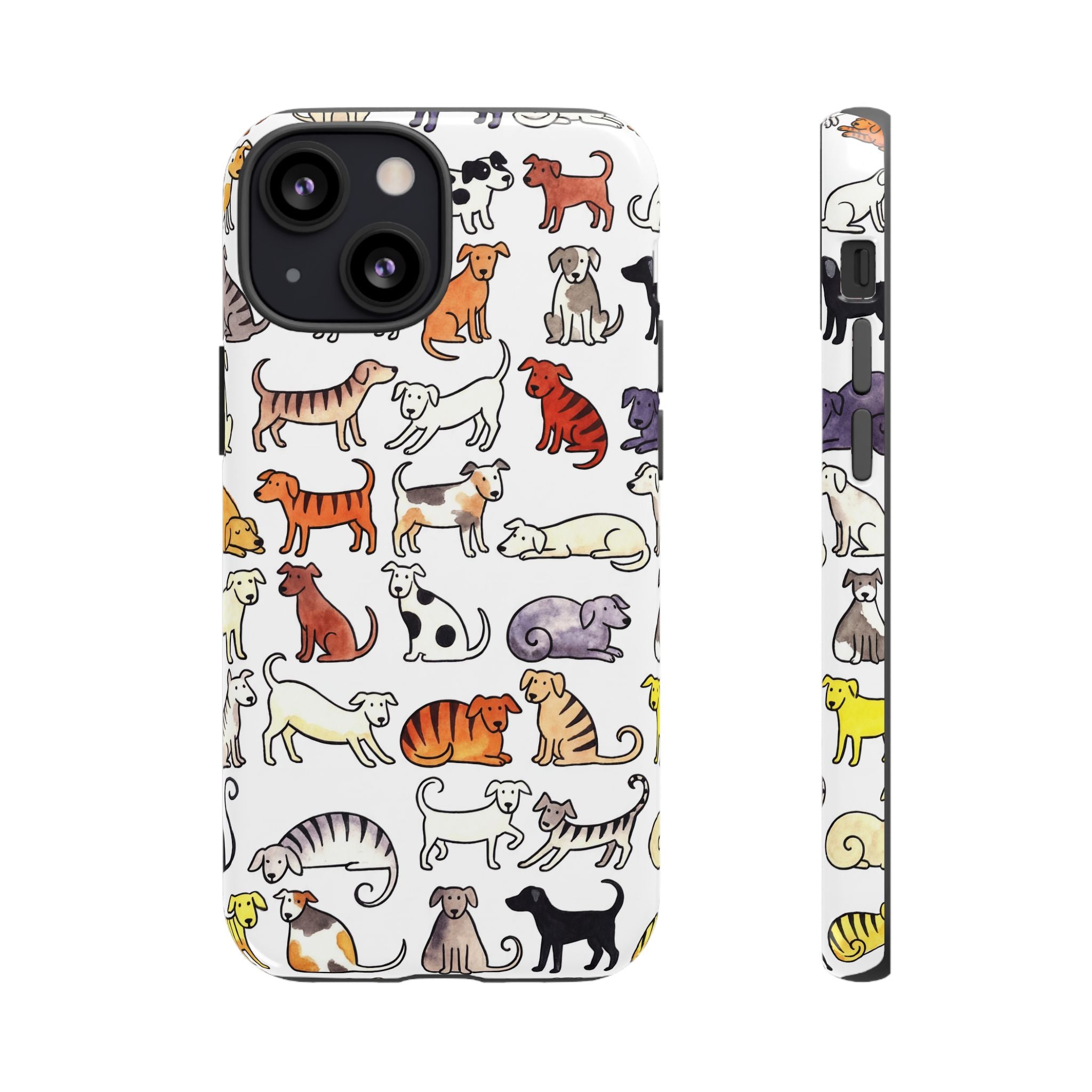 Dog Pattern iPhone Case | Cute Colourful Dogs