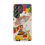 Vintage Scooter Granny Samsung Galaxy Phone Case | Colourful Retro Elderly Lady Design
