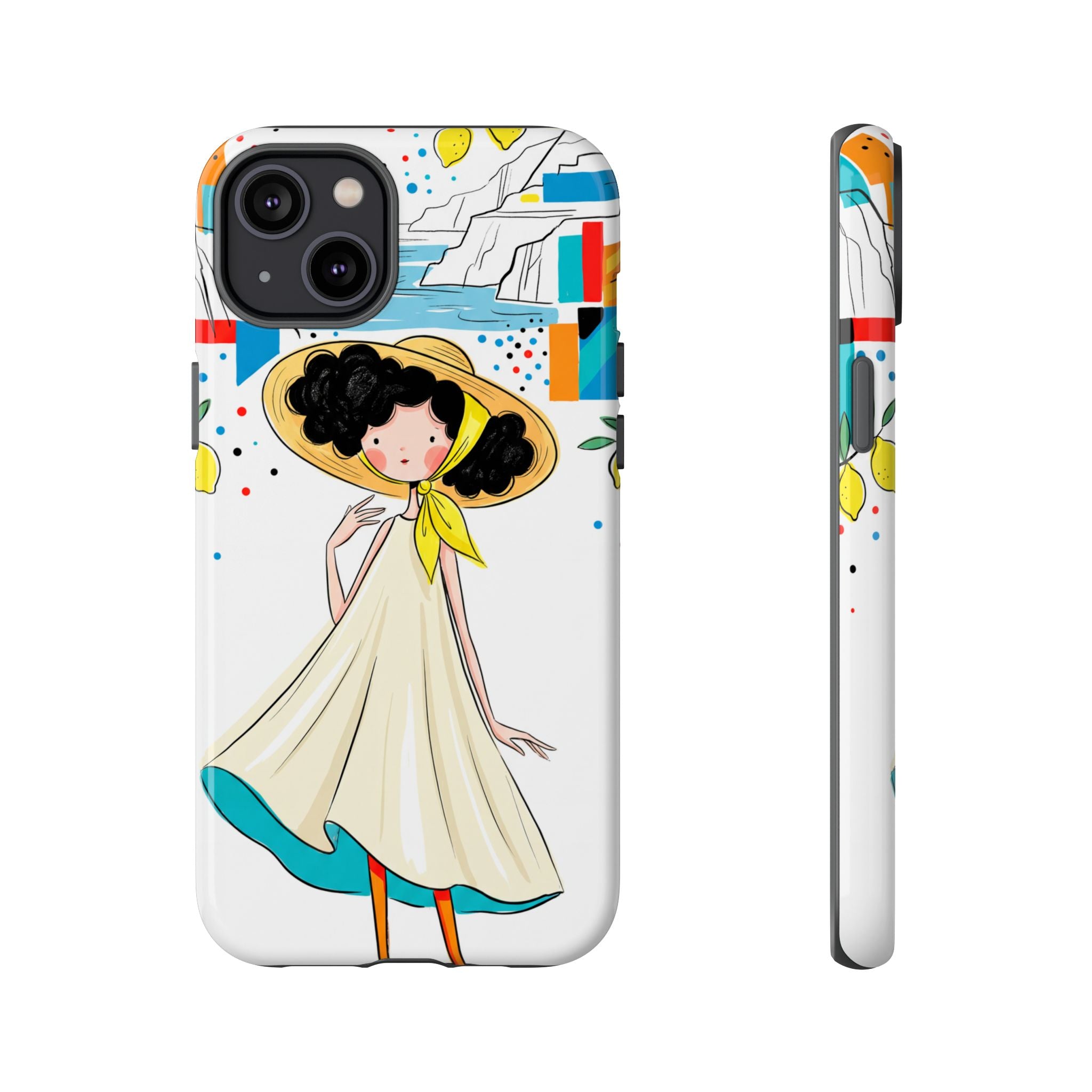Cute Summer Girl iPhone Case | Whimsical Coastal Illustration Protective Case