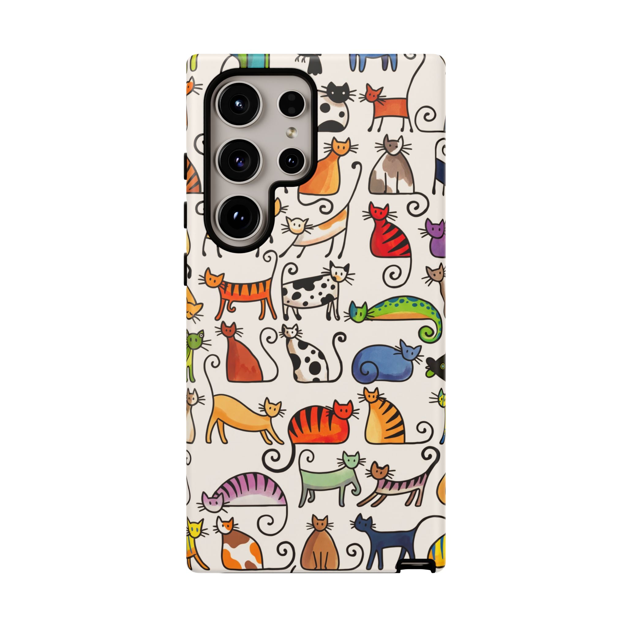 Cat Pattern Tough Samsung Galaxy Case | Colourful Cartoon Cats