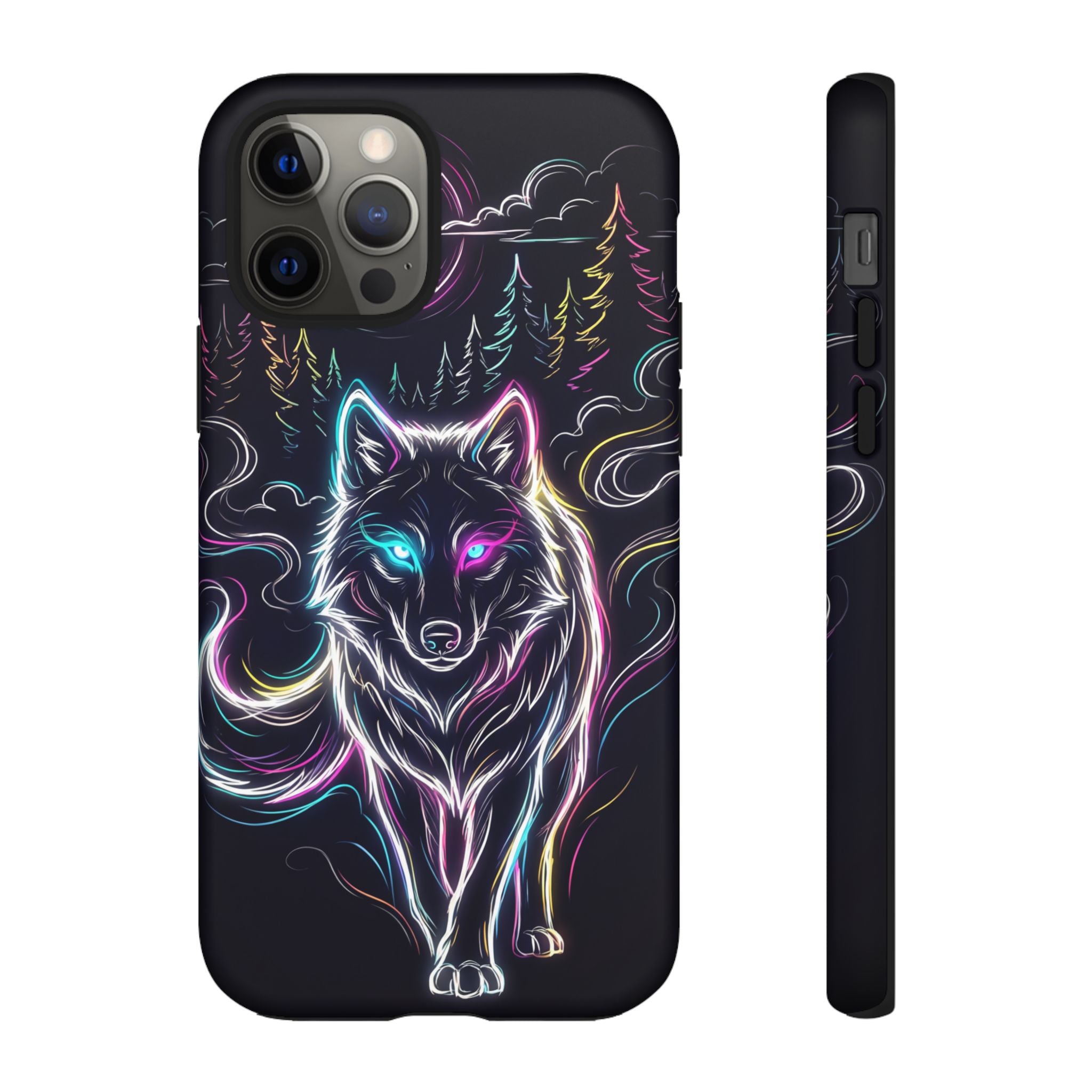 Neon Wolf iPhone Case | Mystic Glow Protective Tough Case